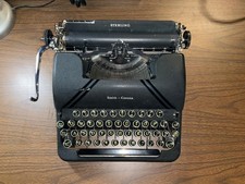 Vtg 1946 Smith Corona 4 Bank Sterling Portable Typewriter & Case Works but needs picture