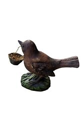 Vintage Katherine's Collection Adorable Brown Sparrow With Metal Woven Basket picture
