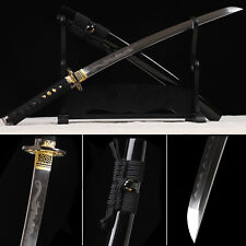 Gold Dragon T10 Steel Clay Tempered Japanese Samurai Wakizashi Sword Razor Sharp picture