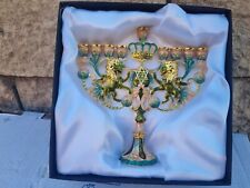 Hanukkah Menorah Lion Of Judah design 9 Branches Vintage Chanukah Candle Holder picture