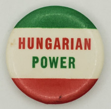 Vintage 1960s Hungarian Power Pinback Button picture