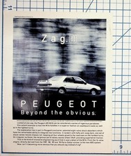 1990 Peugeot 405 Mi16 Zag Car Magazine Ad Vintage Print Ephemera picture