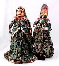 India Handmade Cute Couple Puppets Vintage Fancy Wooden Dancing Doll Kathputli picture