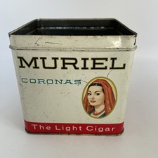 Vintage Muriel Coronas Cigar Tin the light cigar / no lid Square 4.5” picture