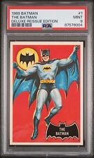 The Batman 1966 Topps Batman #1 1989 Deluxe Reissue PSA9 MINT POP 7 None^ Black picture