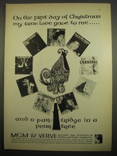 1961 MGM & Verve Records Advertisement - On the first day of Christmas picture