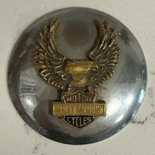Vintage Original Harley Davidson Motorcycles Eagle Gas Cap Cover Red White Blue picture