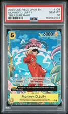 2024 ONE PIECE OP08-TWO LEGENDS TREASURE RARE #109 MONKEY D. LUFFY PSA 10 picture