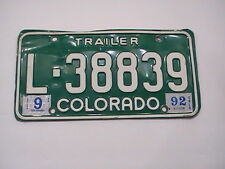 Vintage 1992 Colorado License Plate Tag Auto Car Rat Rod Man Cave Trailer picture