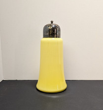 Antique Victorian Yellow Cased Glass Sterling Silver Lid Sugar Shaker Uranium picture
