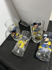 Vintage Dancing Mickey Mouse 6” Tumbler Set Of Four picture