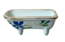 WELLS MN MINNESOTA Depression Glass Souvenir TRINKET DISH BATHTUB picture