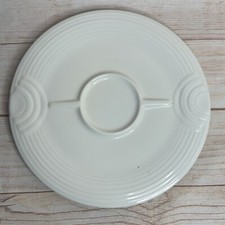 Fiesta White Hostess Tray Vintage Homer Laughlin HLC Flat Round Divided Platter picture