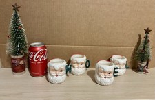 Vintage Japan NOEL Santa Face Mugs Set of 4 Winking Christmas MCM 1950s 3