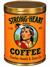 Strong Heart Vintage Coffee Can Tin label on Fridge Magnets 2.5