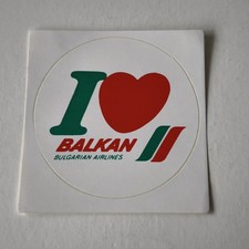 Balkan Bulgarian Airlines I Heart Logo Vintage Sticker Decal New Unused | | 6232 picture
