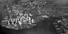 Air view of lower Manhattan and the Battery New York Old Photo picture