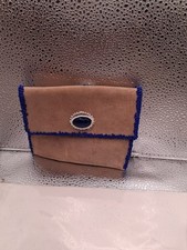 Vintage Native American Beaded Leather Mini Pouch picture