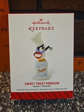 GENUINE Hallmark Christmas Ornament Sweet Treat Penguin ~ Merry Makers ~ 2014  picture