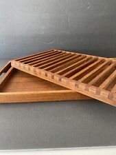 Selandia Designs Teak Wood Tray 2 Piece w Bread Board Danish MCM 18” picture