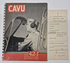 WWII 1942 GOODFELLOW FIELD TEXAS 42-J CAVU YEARBOOK PILOT DIARY SIGNED CARD NOTE picture