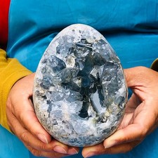 3.96 LB Large Natural Celestite Geode Crystal Cluster Healing Specimen 4531 picture