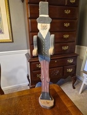 Vtg Americana Wooden Uncle Sam 24