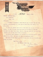 1904 Prentiss Clock Co. letter & illustration, New York picture