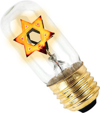 Flickering Star of David Bulb Replacement Bulbs for Memorial Yahrzeit Lamp Yizko picture