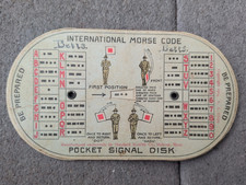Vintage 1914 World War I Boy Scouts Morse Code & Semaphore Pocket Signal Disk picture