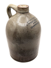 Antique Salt Glaze Stoneware Jug Unfermented Communion Wine A. Hale Claremont NH picture