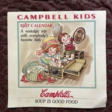 1987 CAMPBELL’s SOUP/KIDS nostalgic calendar preowned Recipes Framable Pics picture