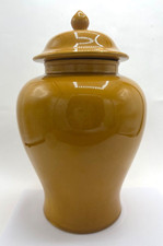 Vintage Haeger Pottery USA 13 inch BUTTERSCOTCH Ginger Jar,  Mustard Ceramics picture