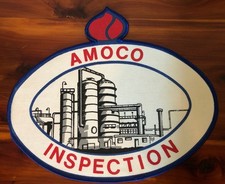Vtg Amoco Inspection Texas City Refinery Graphic Big Patch 10”x9” OOAK Inspector picture