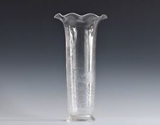 An Antique Tall Glass Lotus Flower Pond Decorated Glass Vase picture