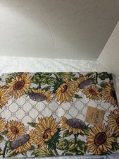 4 NEW TAPESTRY PLACEMATS SUNFLOWER THEME BARBEQUE PARTY FALL AUTUMN TABLE DECOR picture