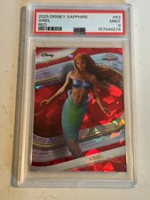 2025 Topps Disney Chrome Sapphire Red #63 Ariel (Live Action) /5 SSP PSA 9 MINT picture