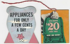 1940s Retail Store Counter Cards Buying Appliances on Credit & Store Promotions picture