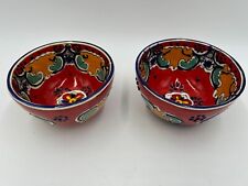 Talavera Mexican Folk Art Pottery Ceramic Bowls Handmade 5.25