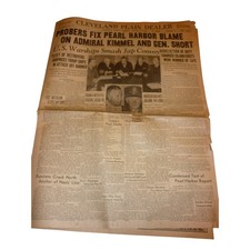 Vintage 1942 Cleveland Plain Dealer Newspaper Pearl Harbor Report WWII History picture