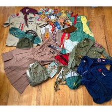 Vintage Boy Scouts Girl Scouts Uniform Patch Handbook Gear Collection Lot picture