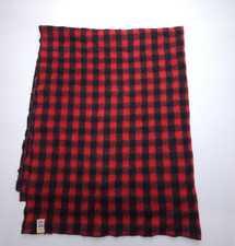 True Vintage Kenwood Buffalo Plaid Wool Check Blanket 40's 50's USA 76 x 62