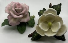 Vintage 1990 Lenox Tea Rose and Magnolia Fine Porcelain Figurine Lot picture