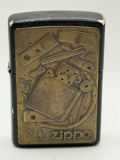Vintage 1999 Zippo Guts Parts Emblem Black Matte Zippo Lighter picture