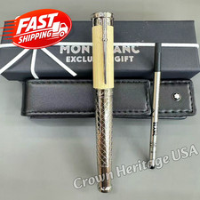 MONTBLANC Robert Louis Stevenson Writers Edition Silver Luxury Rollerbal Pen picture