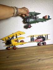 Vintage Homco 1975  3Cast Metal Biplane Wall Plaque picture
