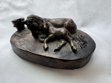 Vintage Northlight Sculpture Made In England 2 Horses with Bucket Hand-Craft 3” picture