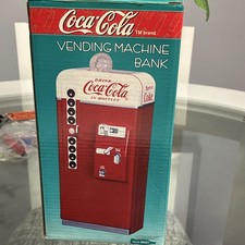 Coca-Cola 1995 Vintage Cast Metal Vending Machine Coin Bank picture