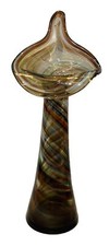 Jack In The Pulpit Flower Vase Colorful Swirl Pattern 8” picture
