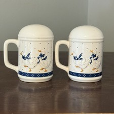 Vintage Country Style Goose/Duck Dotted Salt and Pepper Shakers Japan picture